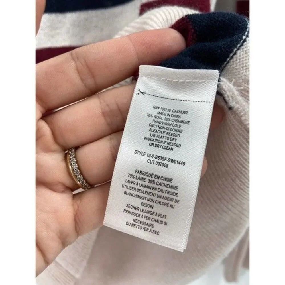 Equipment Femme Wool Cashmere Sweater Women's Medium Striped Colorful Preppy